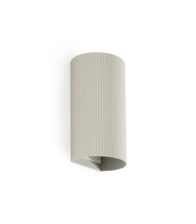 Sole Round Fluted Up & Down Wall Lamp Grey 2x GU10-1