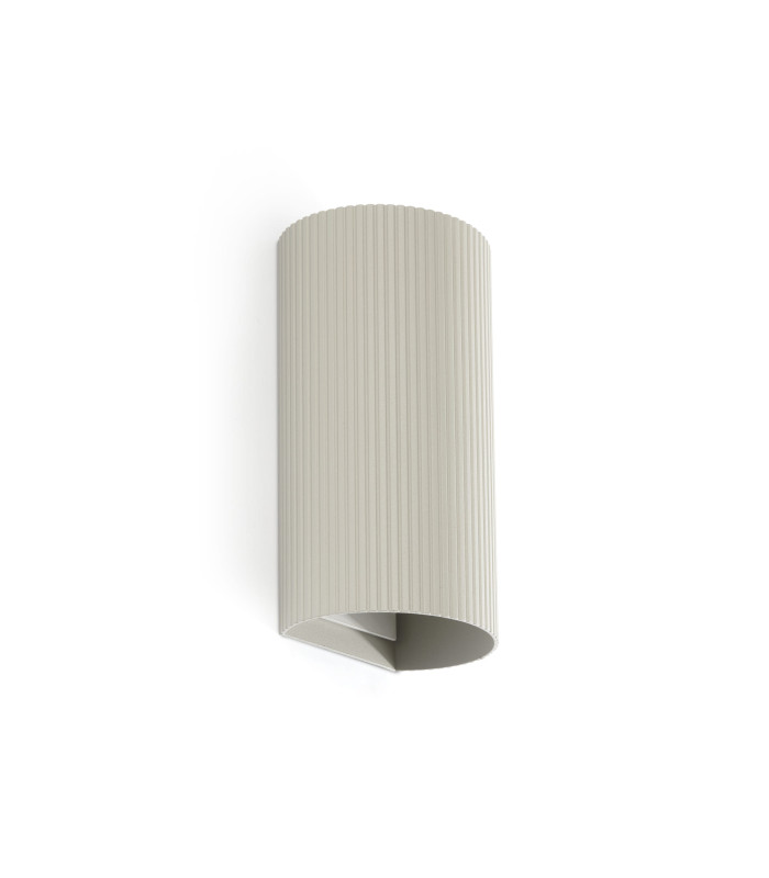 Sole Round Fluted Up & Down Wall Lamp Grey 2x GU10-1