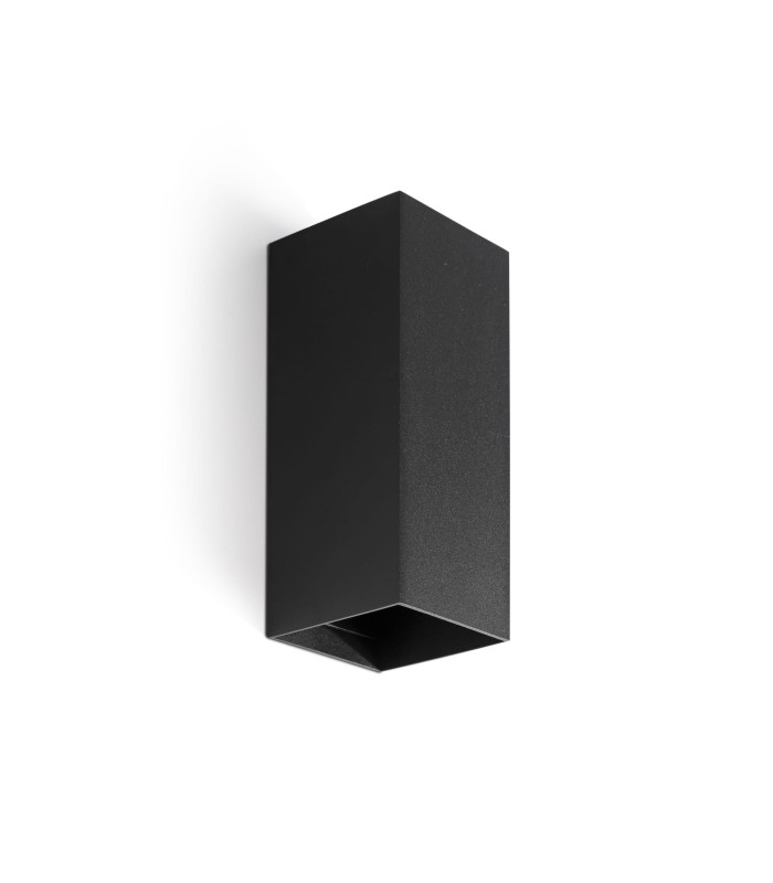 Lune Square Up & Down Wall Lamp Black 2x GU10-1