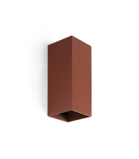 Lune Square Up & Down Wall Lamp Terracotta 2x GU10-1