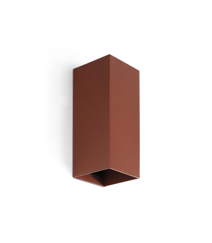 Lune Square Up & Down Wall Lamp Terracotta 2x GU10-1