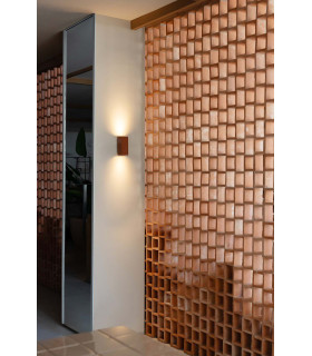 Lune Square Up & Down Wall Lamp Terracotta 2x GU10-2
