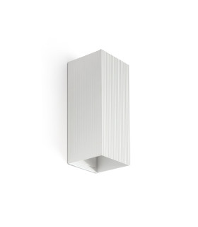 Lune Square Fluted Up & Down Wall Lamp White 2x GU10-1