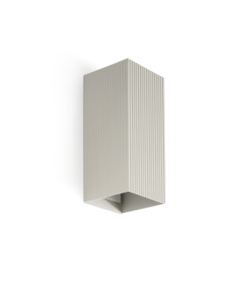 Lune Square Fluted Up & Down Wall Lamp Grey 2x GU10-1