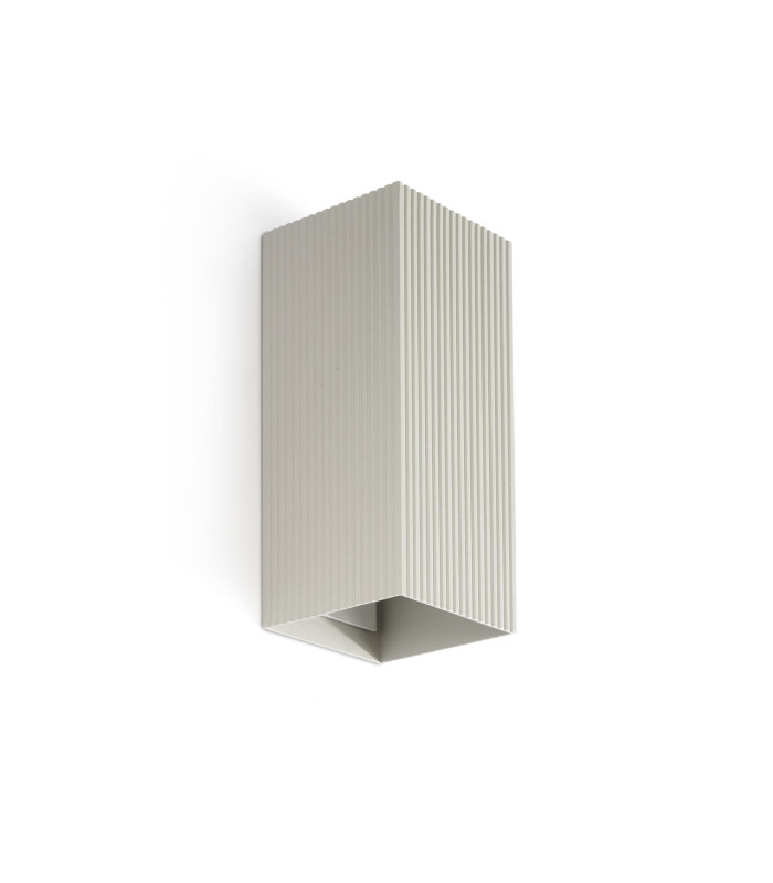 Lune Square Fluted Up & Down Wall Lamp Grey 2x GU10-1
