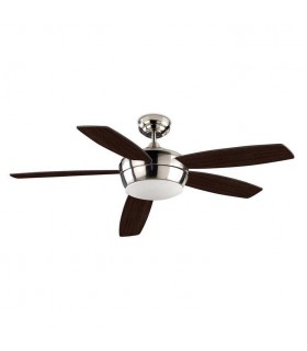 2 Light Ceiling Fan Satin Nickel, E27 - 1