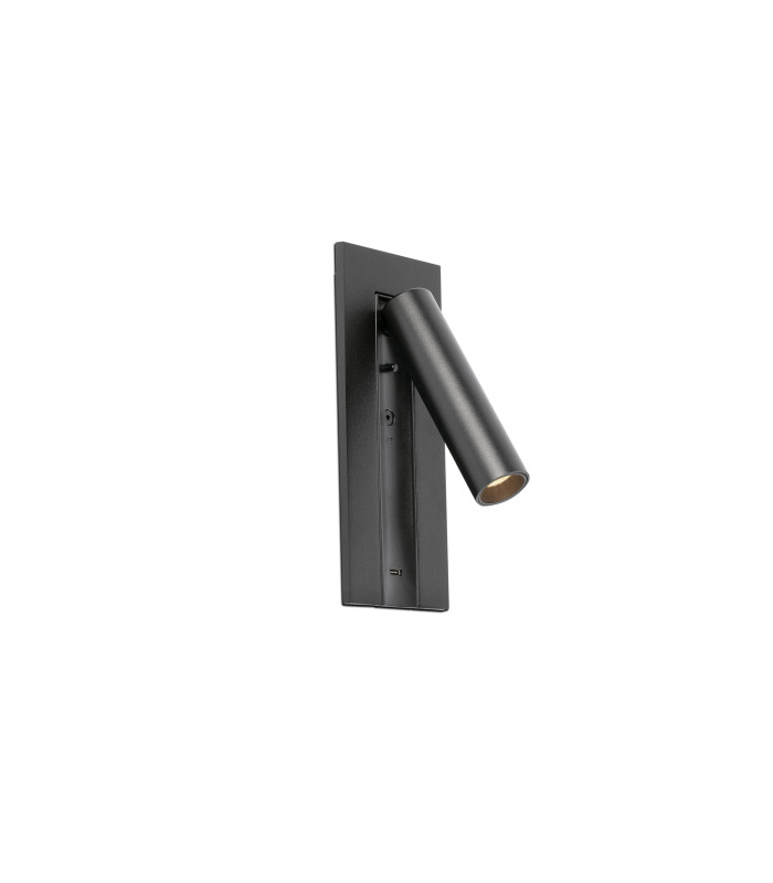 Gabo USB C Reading Wall Light Matt Black 2700K-1