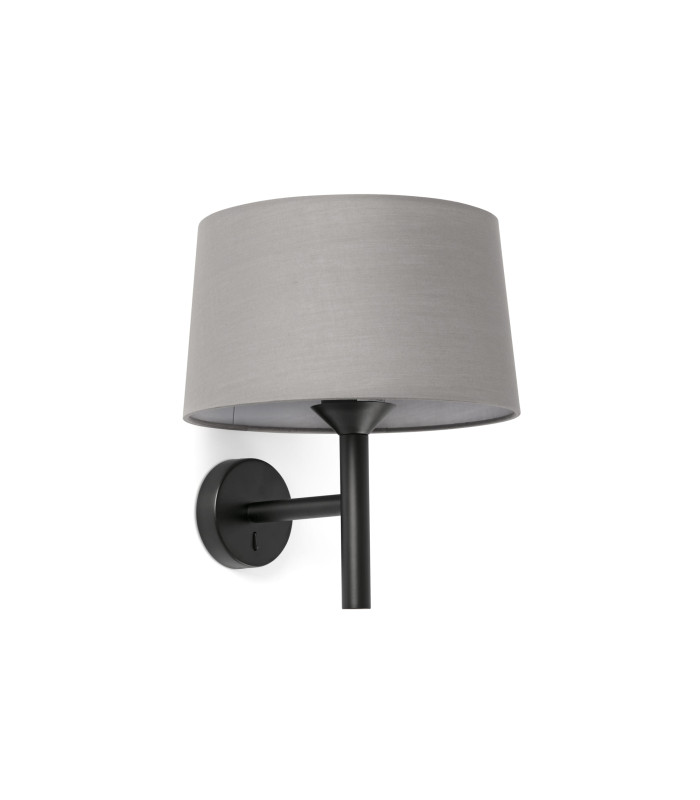 Windsor Wall Lamp with Shade Black Grey 1x E27-1