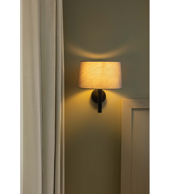 Windsor Wall Lamp with Shade Black Grey 1x E27-2