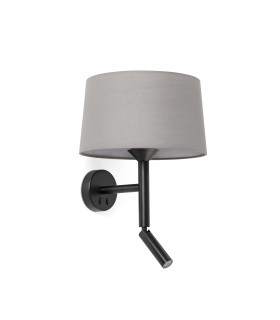 Windsor Reading Wall Light Black Grey 1x E27-1
