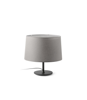 Windsor Table Lamp with Round Tapered Shade Black Grey 1x E27-1