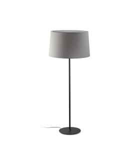Windsor Floor Lamp with Tapered Shade Black Grey 1x E27-1