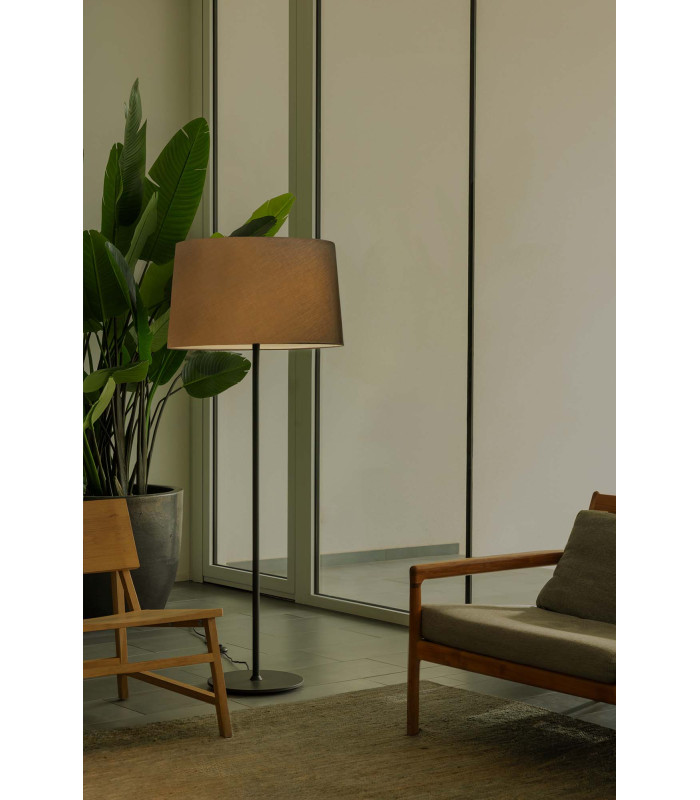 Windsor Floor Lamp with Tapered Shade Black Grey 1x E27-2