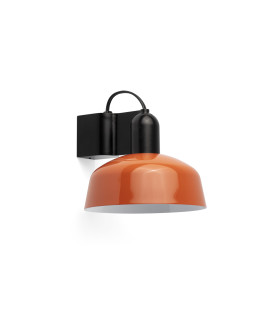 Tatawin Dome Wall Lamp Black Gloss Reddish Orange 1x E27-1
