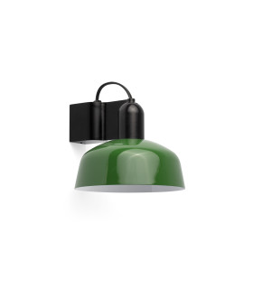 Tatawin Dome Wall Lamp Black Gloss Green 1x E27-1
