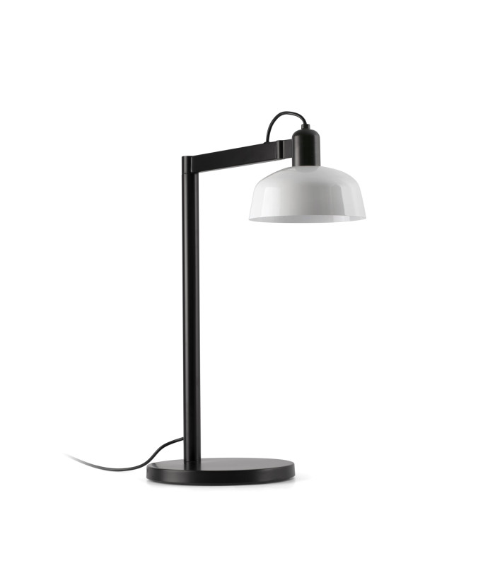 Tatawin Desk Task Lamp Black Gloss White 1x E27-1
