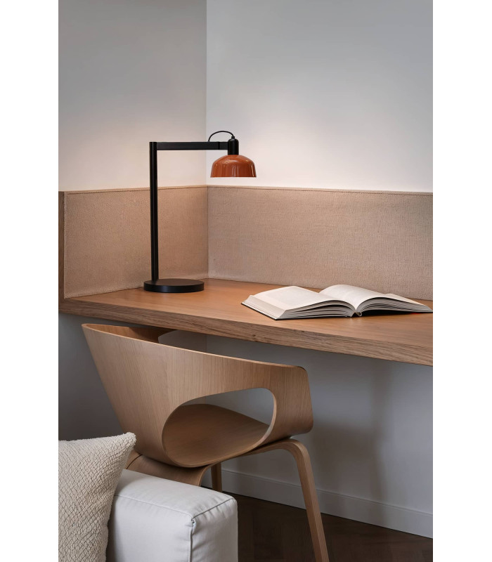 Tatawin Desk Task Lamp Black Gloss Reddish Orange 1x E27-2
