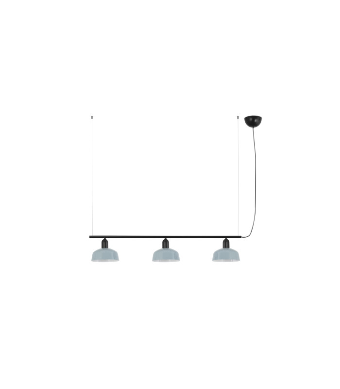 Tatawin Small Bar Pendant Ceiling Light Black Gloss Grayish Blue 3x E27-1