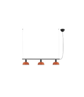 Tatawin Small Bar Pendant Ceiling Light Black Gloss Reddish Orange 3x E27-1