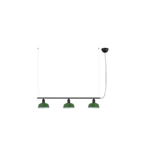Tatawin Small Bar Pendant Ceiling Light Black Gloss Green 3x E27-1