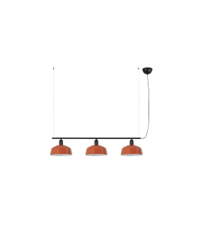 Tatawin Medium Bar Pendant Ceiling Light Black Gloss Reddish Orange 3x E27-1