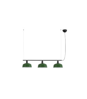 Tatawin Medium Bar Pendant Ceiling Light Black Gloss Green 3x E27-1