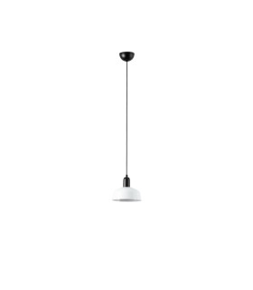 Tatawin Small Dome Pendant Ceiling Light Black Gloss White 1x E27-1