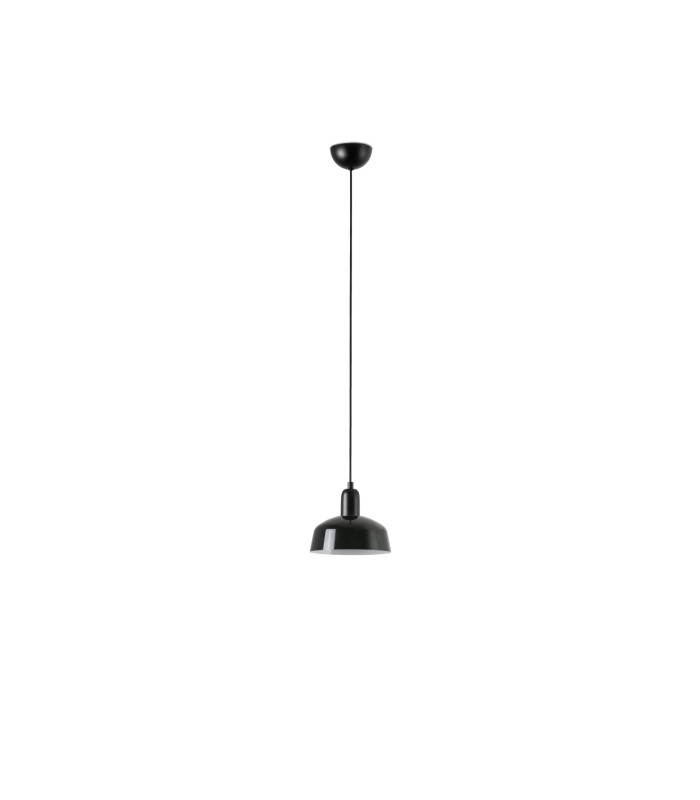 Tatawin Small Dome Pendant Ceiling Light Black Gloss Black 1x E27-1