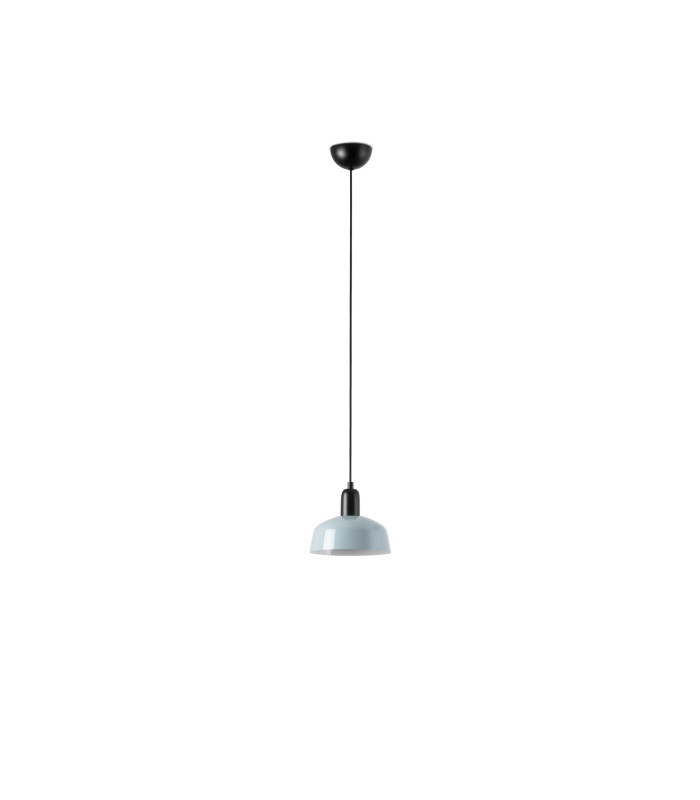 Tatawin Small Dome Pendant Ceiling Light Black Gloss Grayish Blue 1x E27-1