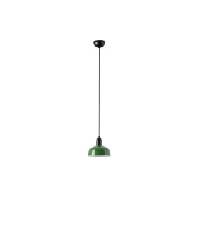 Tatawin Small Dome Pendant Ceiling Light Black Gloss Green 1x E27-1