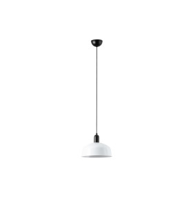 Tatawin Medium Dome Pendant Ceiling Light Black Gloss White 1x E27-1