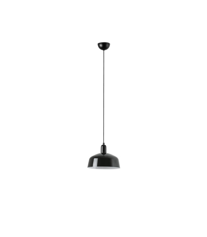 Tatawin Medium Dome Pendant Ceiling Light Black Gloss Black 1x E27-1