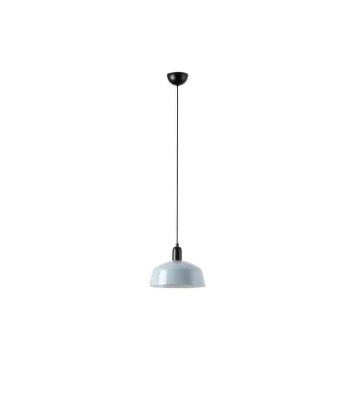 Tatawin Medium Dome Pendant Ceiling Light Black Gloss Grayish Blue 1x E27-1