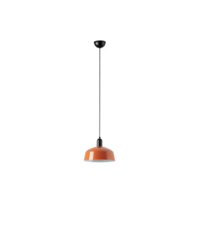 Tatawin Medium Dome Pendant Ceiling Light Black Gloss Reddish Orange 1x E27-1