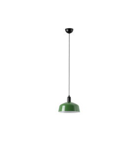 Tatawin Medium Dome Pendant Ceiling Light Black Gloss Green 1x E27-1