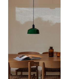 Tatawin Medium Dome Pendant Ceiling Light Black Gloss Green 1x E27-2