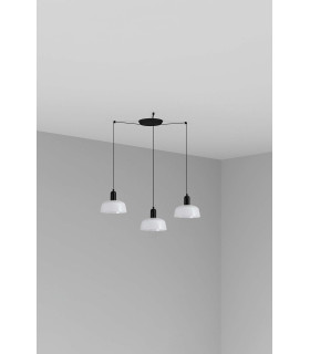 Tatawin Small Cluster Pendant Ceiling Light Black Gloss White 3x E27-1