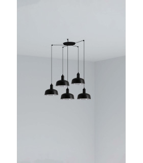 Tatawin Small Cluster Pendant Ceiling Light Black Gloss Black 5x E27-1