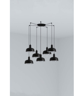 Tatawin Small Cluster Pendant Ceiling Light Black Gloss Black 7x E27-1
