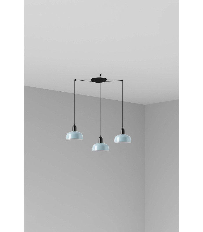 Tatawin Small Cluster Pendant Ceiling Light Black Bluish Grey 3x E27-1