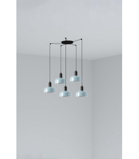 Tatawin Small Cluster Pendant Ceiling Light Black Bluish Grey 5x E27-1
