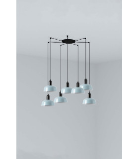 Tatawin Small Cluster Pendant Ceiling Light Black Bluish Grey 7x E27-1