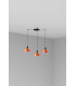 Tatawin Small Cluster Pendant Ceiling Light Black Gloss Reddish Orange 3x E27-1