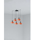 Tatawin Small Cluster Pendant Ceiling Light Black Gloss Reddish Orange 5x E27-1