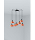 Tatawin Small Cluster Pendant Ceiling Light Black Gloss Reddish Orange 7x E27-1