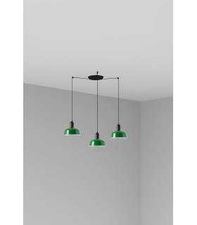 Tatawin Small Cluster Pendant Ceiling Light Black Gloss Green 3x E27-1