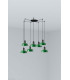 Tatawin Small Cluster Pendant Ceiling Light Black Gloss Green 7x E27-1
