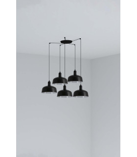 Tatawin Medium Cluster Pendant Ceiling Light  Gloss Black 5x E27-1