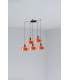 Tatawin Medium Cluster Pendant Ceiling Light Satin Black Gloss Reddish Orange 5x E27-1