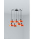 Tatawin Medium Cluster Pendant Ceiling Light Satin Black Gloss Reddish Orange 7x E27-1